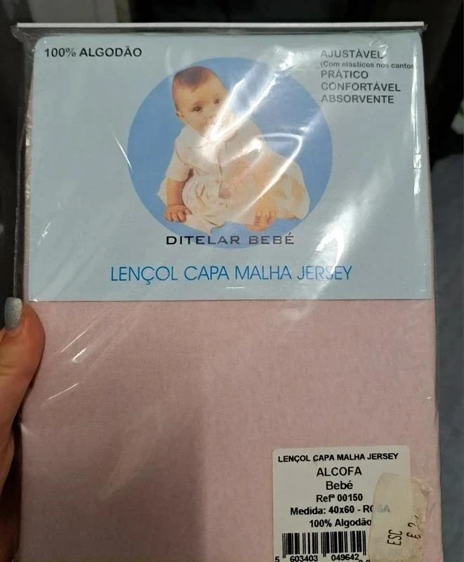 Lençol rosa para alcofa 100% algodão NOVO